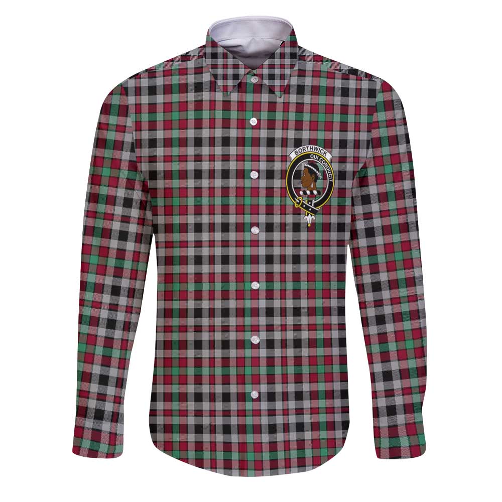 Clan Borthwick Tartan Long Sleeve Button Shirt Crest And Plaid Basic Style