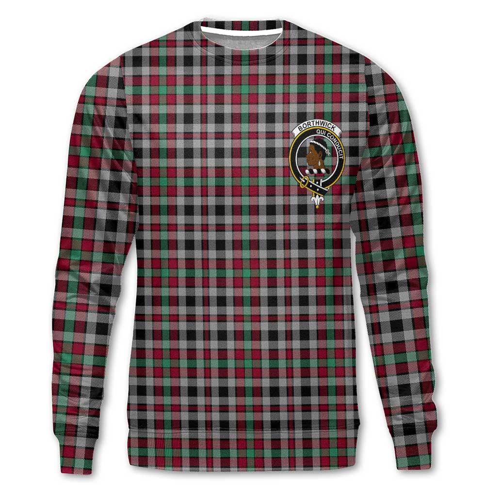 Clan Borthwick Tartan Men Sweatshirt Crest And Plaid Basic Style