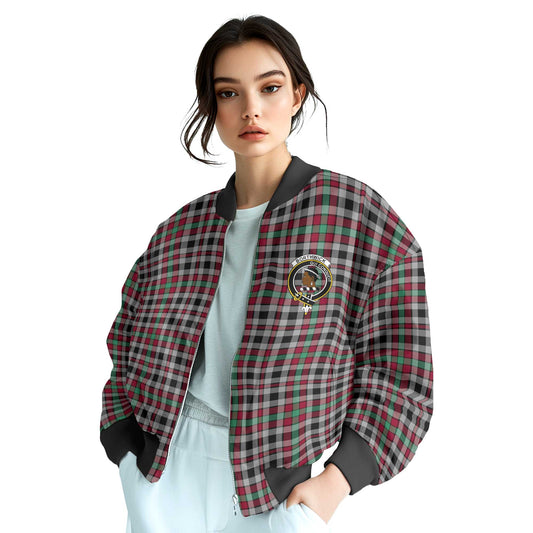 Clan Borthwick Tartan Women Bomber Jacket Crest And Plaid Basic Style