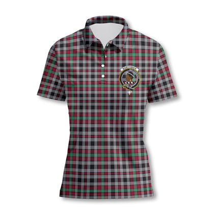 Clan Borthwick Tartan Women Polo Shirt Crest And Plaid Basic Style