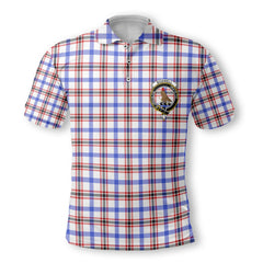 Clan Boswell Tartan Golf Men Polo Shirt Crest And Plaid Basic Style