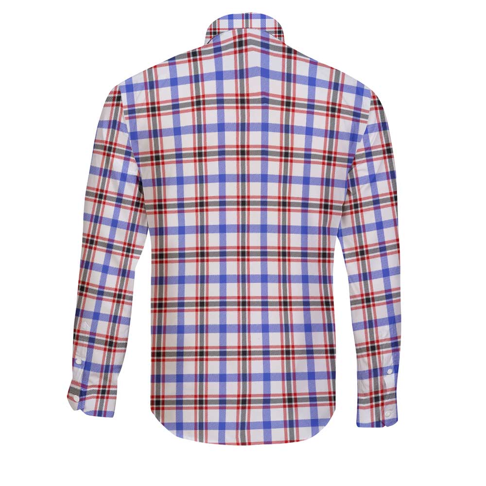 Clan Boswell Tartan Long Sleeve Button Shirt Crest And Plaid Basic Style