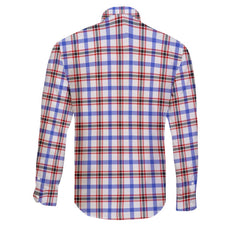Clan Boswell Tartan Long Sleeve Button Shirt Crest And Plaid Basic Style