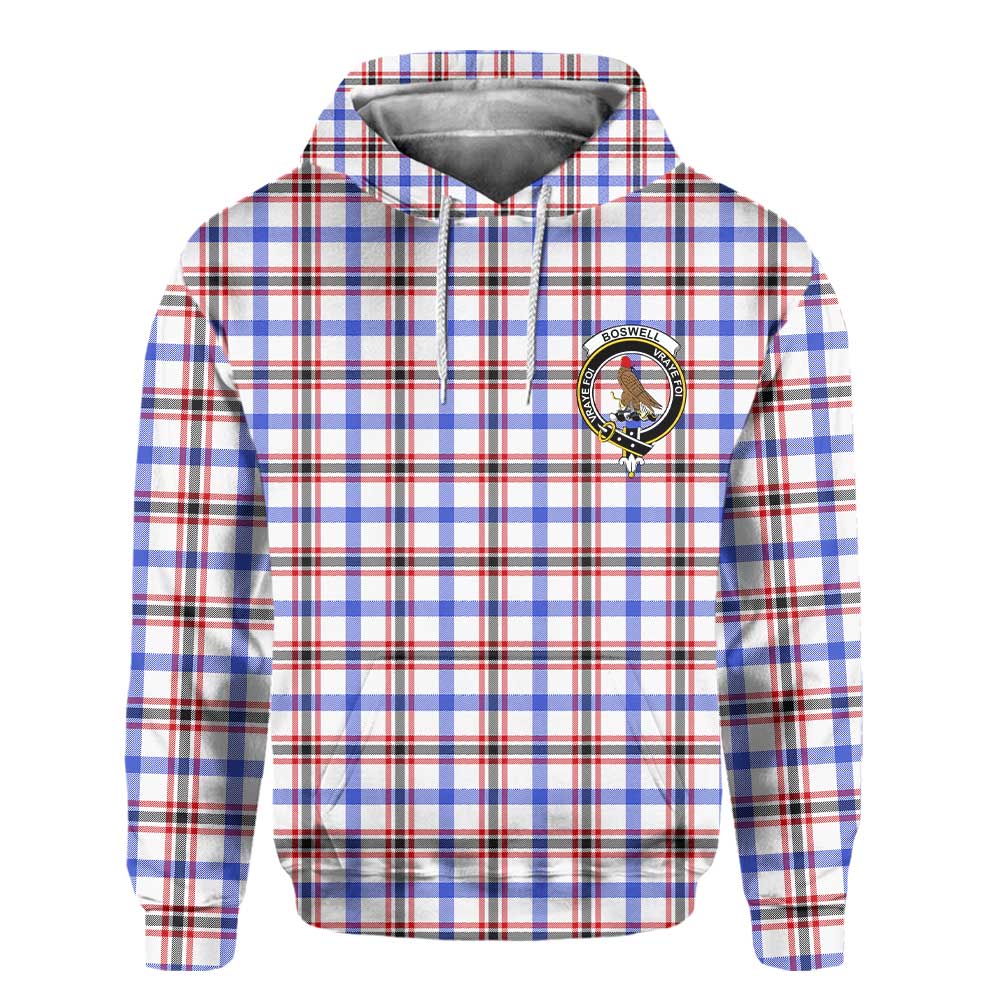 Clan Boswell Tartan Men Hoodie Crest And Plaid Basic Style