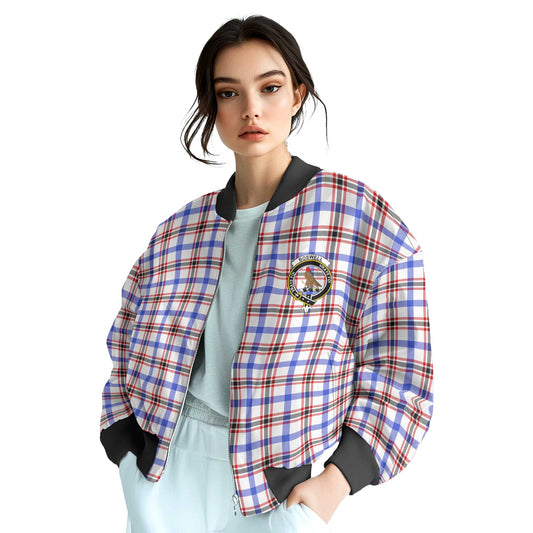 Clan Boswell Tartan Women Bomber Jacket Crest And Plaid Basic Style