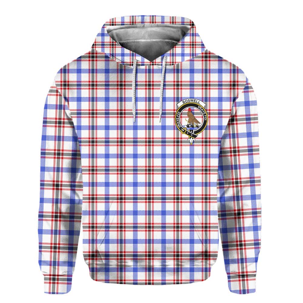 Clan Boswell Tartan Women Hoodie Crest And Plaid Basic Style