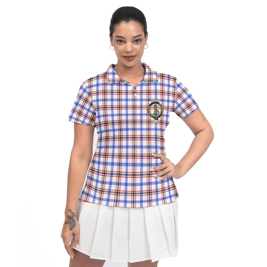 Clan Boswell Tartan Women Polo Shirt Crest And Plaid Basic Style