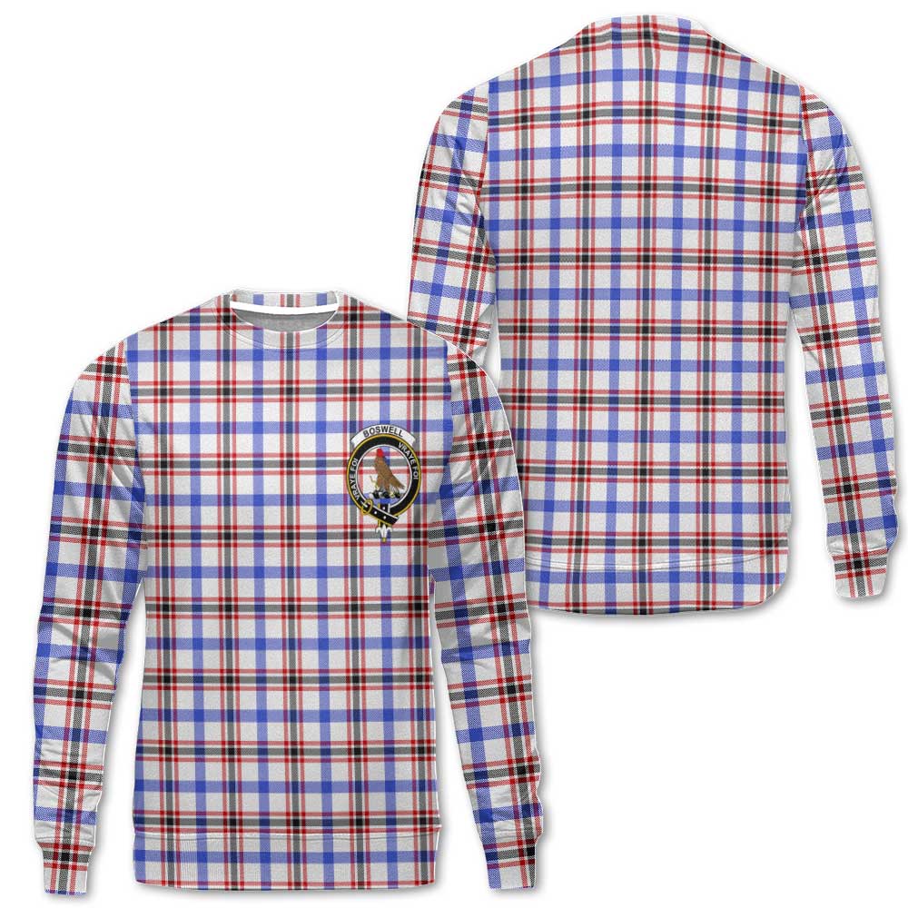 Clan Boswell Tartan Women Sweatshirt Crest And Plaid Basic Style