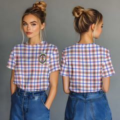 Clan Boswell Tartan Women T Shirt Crest And Plaid Basic Style