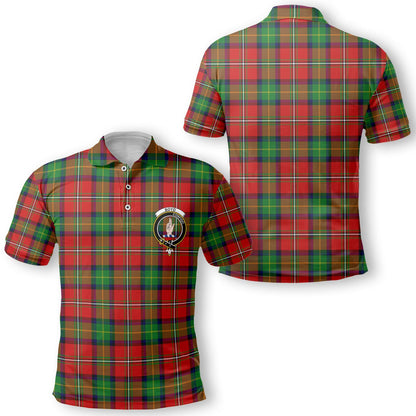 Clan Boyd Tartan Golf Men Polo Shirt Crest And Plaid Basic Style