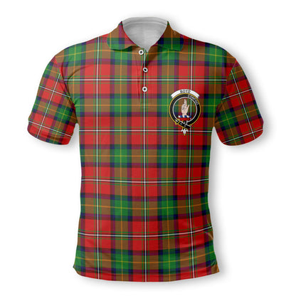 Clan Boyd Tartan Golf Men Polo Shirt Crest And Plaid Basic Style