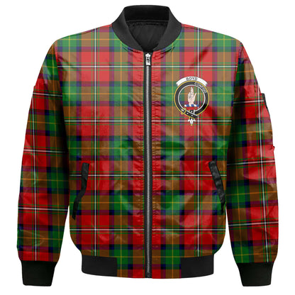 Clan Boyd Tartan Men Bomber Jacket Crest And Plaid Basic Style