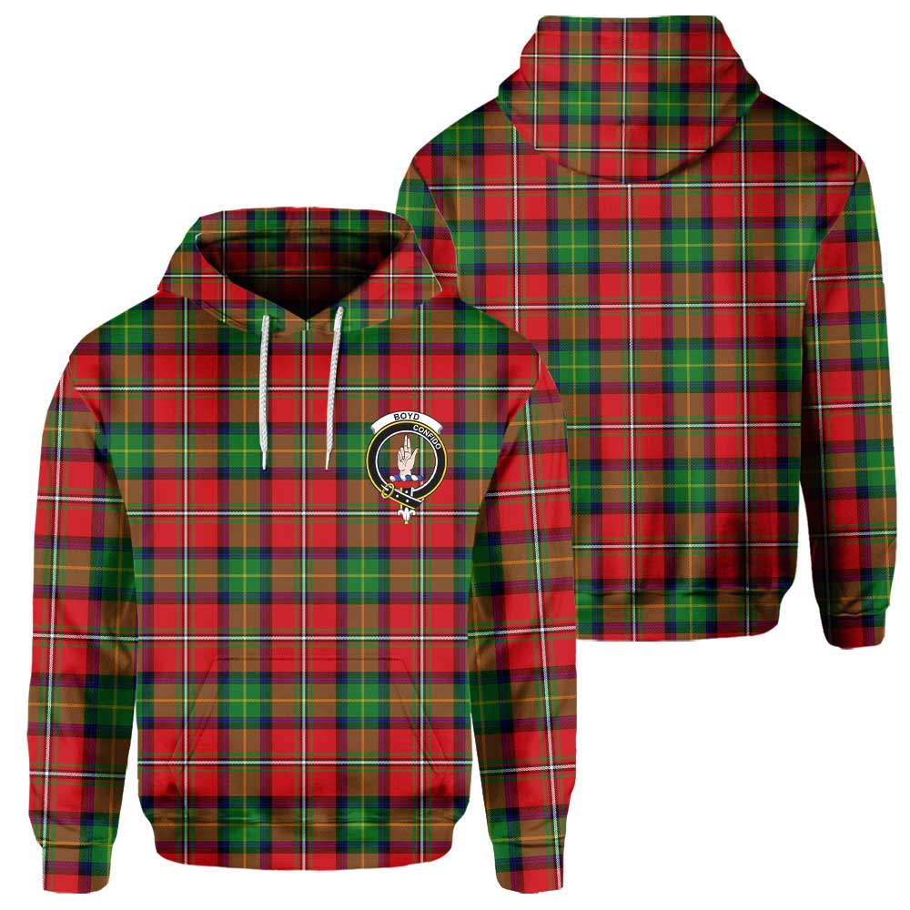 Clan Boyd Tartan Men Hoodie Crest And Plaid Basic Style