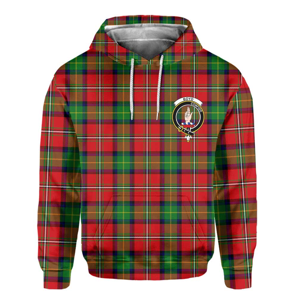 Clan Boyd Tartan Men Hoodie Crest And Plaid Basic Style