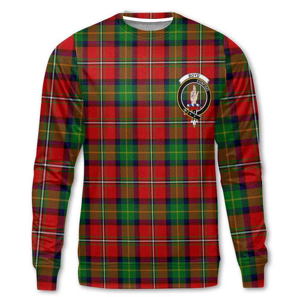 Clan Boyd Tartan Men Sweatshirt Crest And Plaid Basic Style