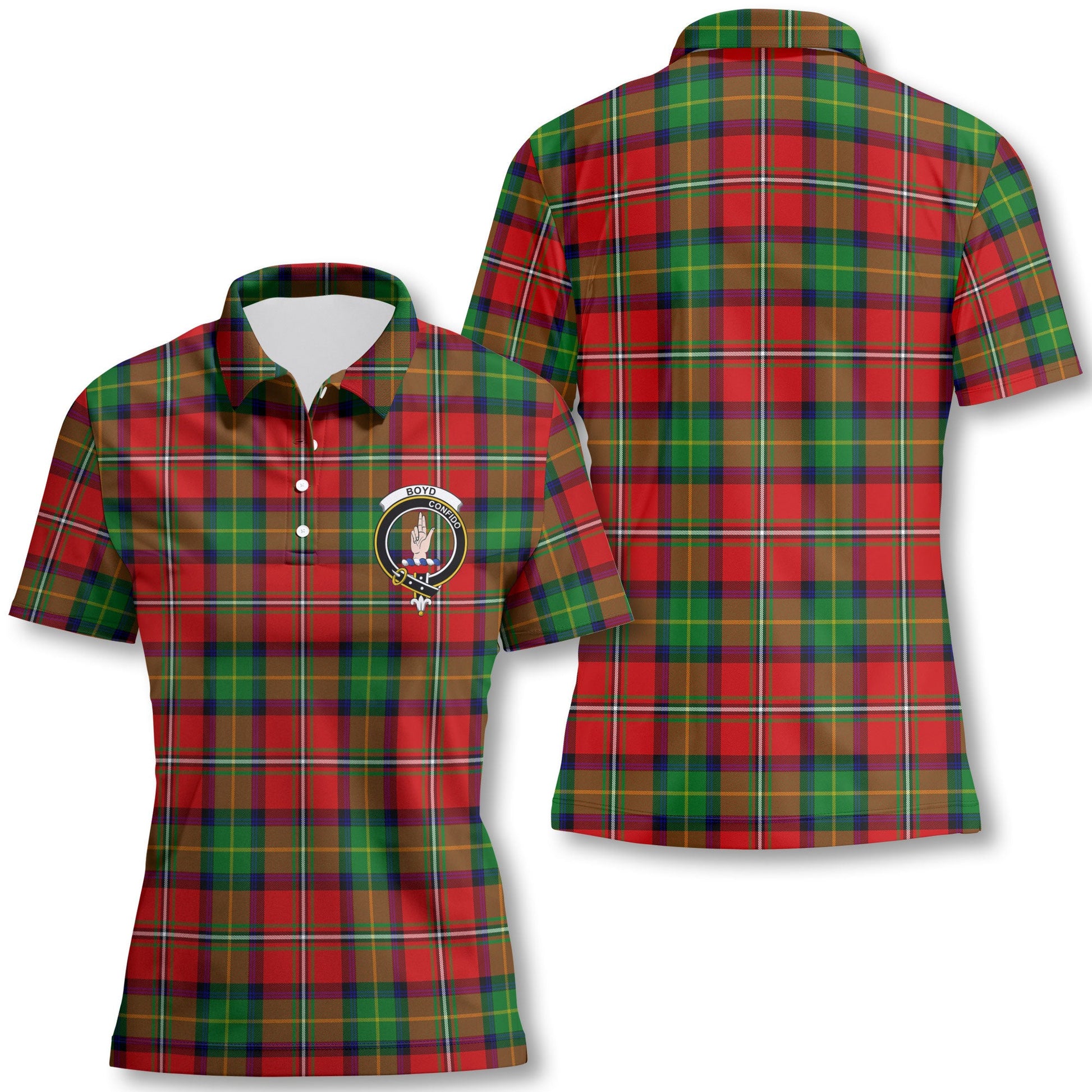 Clan Boyd Tartan Women Polo Shirt Crest And Plaid Basic Style