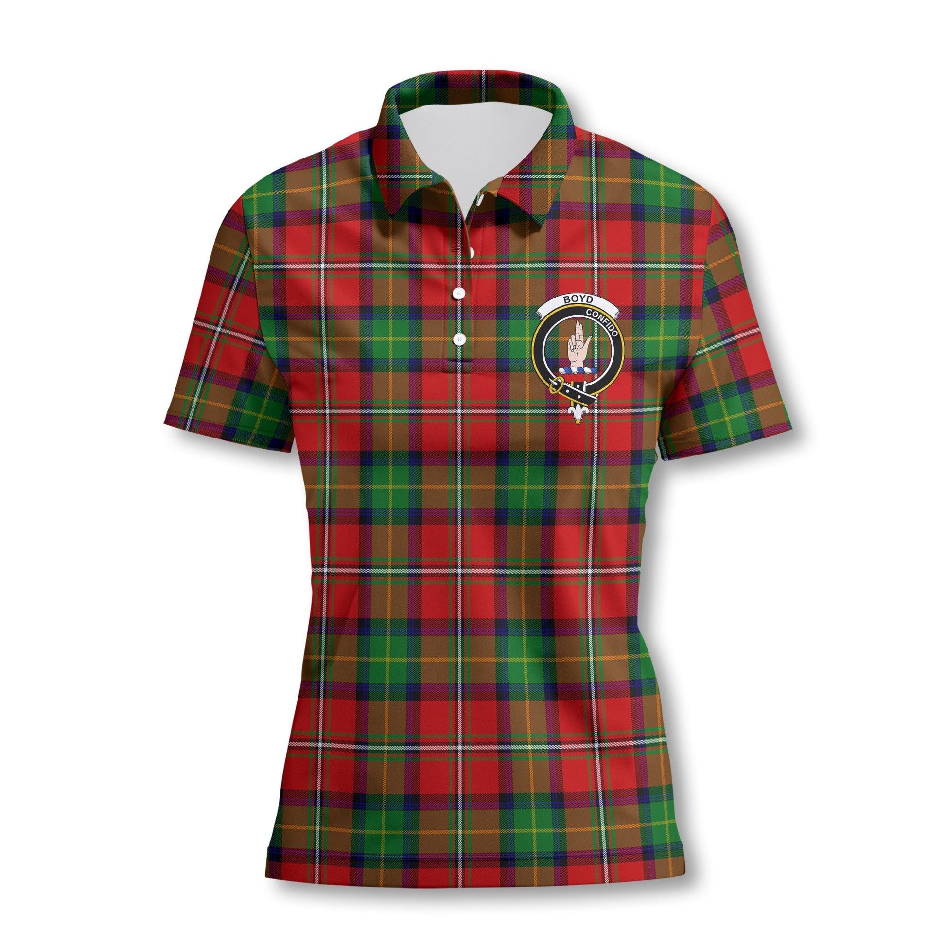 Clan Boyd Tartan Women Polo Shirt Crest And Plaid Basic Style