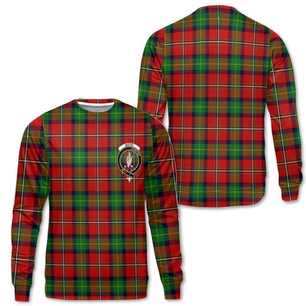 Clan Boyd Tartan Women Sweatshirt Crest And Plaid Basic Style