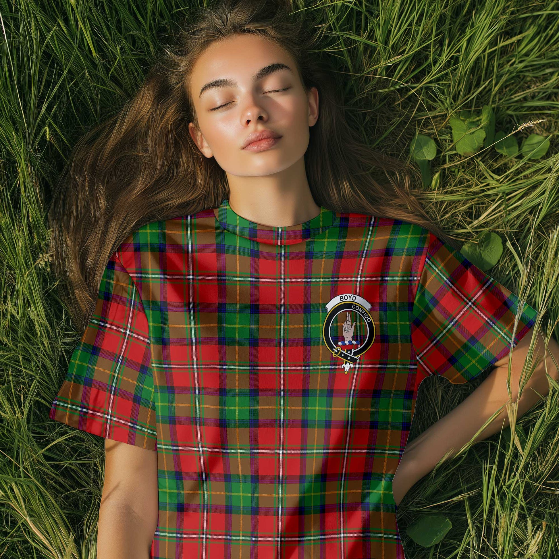 Clan Boyd Tartan Women T Shirt Crest And Plaid Basic Style