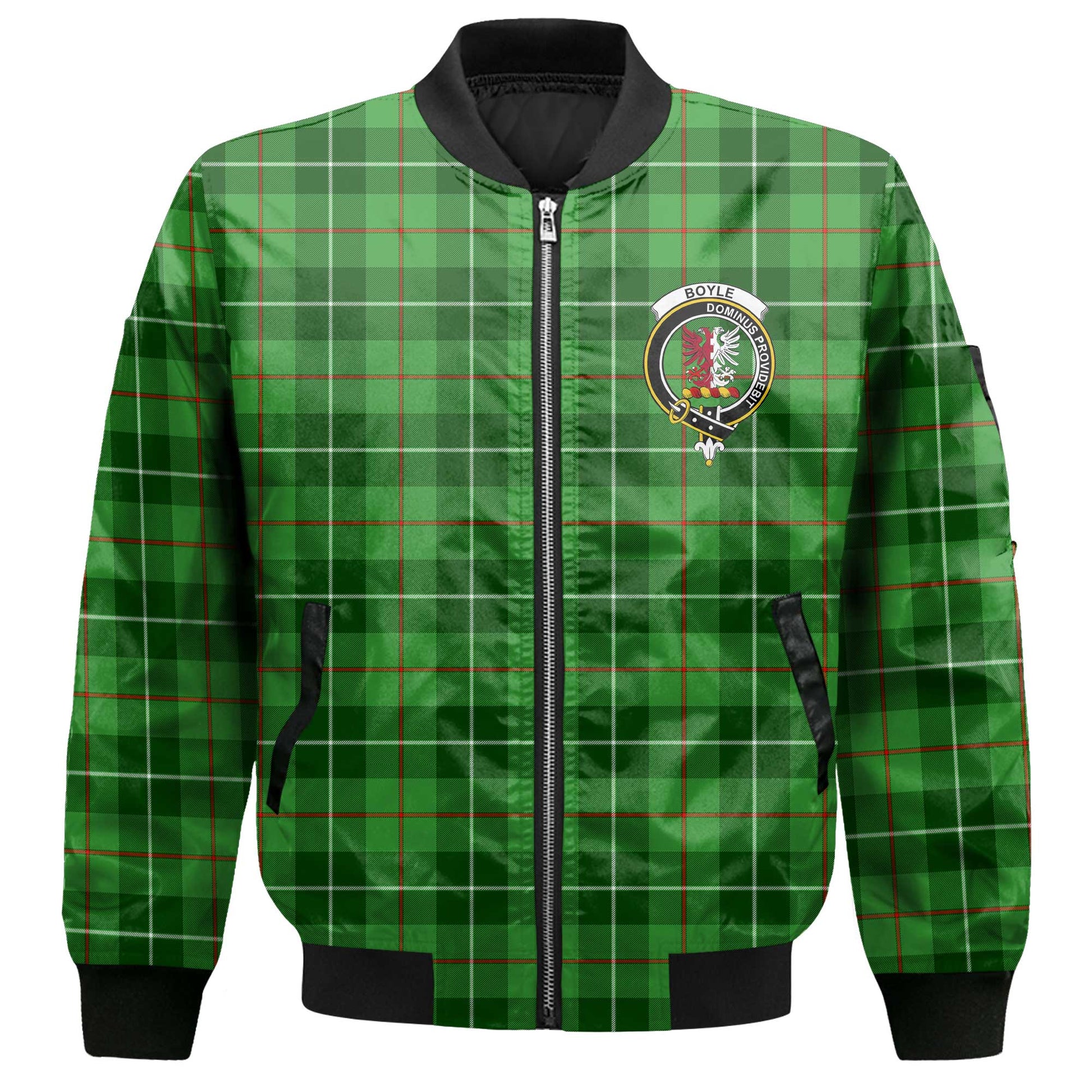 Clan Boyle Tartan Men Bomber Jacket Crest And Plaid Basic Style