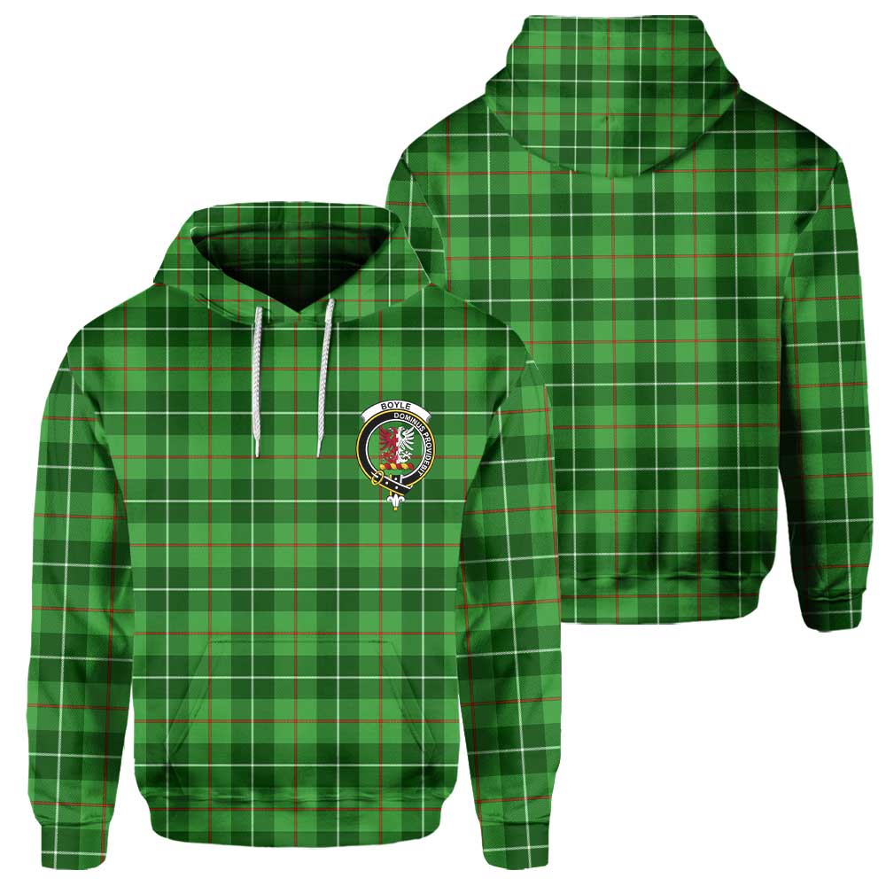 Clan Boyle Tartan Men Hoodie Crest And Plaid Basic Style