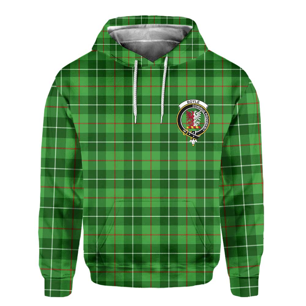 Clan Boyle Tartan Men Hoodie Crest And Plaid Basic Style