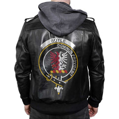Clan Boyle Tartan Zip Leather Jacket Crest And Plaid Basic Style