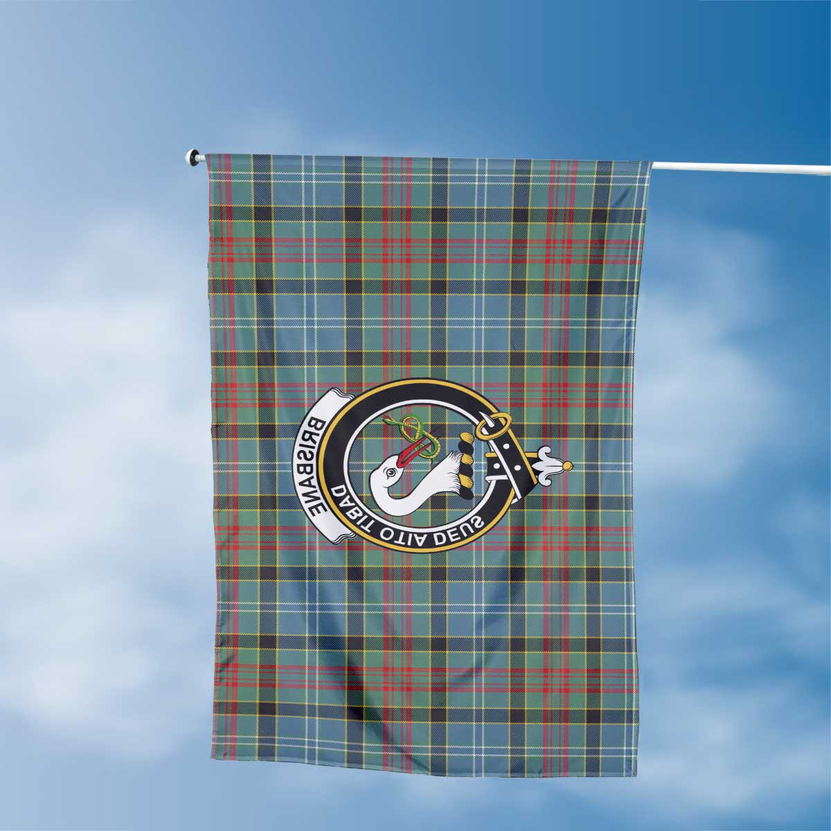 Clan Brisbane Tartan Flag Crest And Plaid Basic Style
