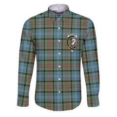 Clan Brisbane Tartan Long Sleeve Button Shirt Crest And Plaid Basic Style