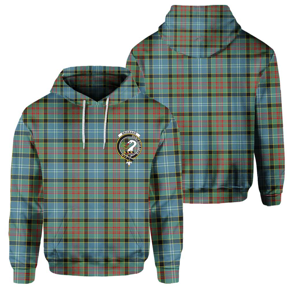 Clan Brisbane Tartan Men Hoodie Crest And Plaid Basic Style