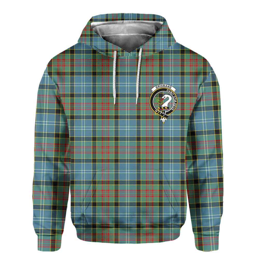 Clan Brisbane Tartan Men Hoodie Crest And Plaid Basic Style