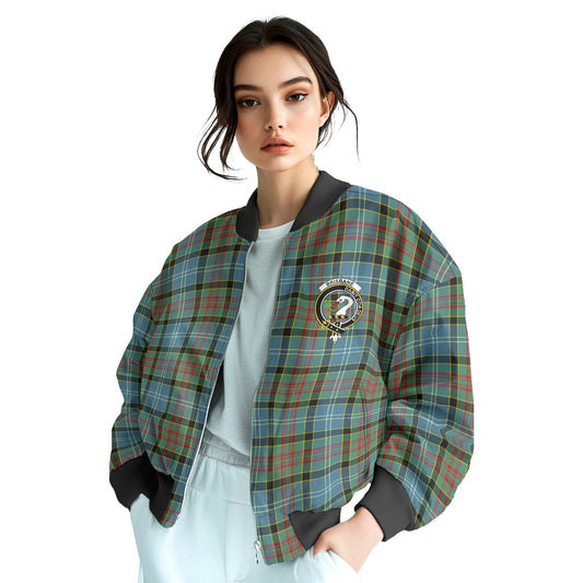 Clan Brisbane Tartan Women Bomber Jacket Crest And Plaid Basic Style