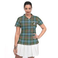 Clan Brisbane Tartan Women Polo Shirt Crest And Plaid Basic Style