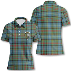 Clan Brisbane Tartan Women Polo Shirt Crest And Plaid Basic Style