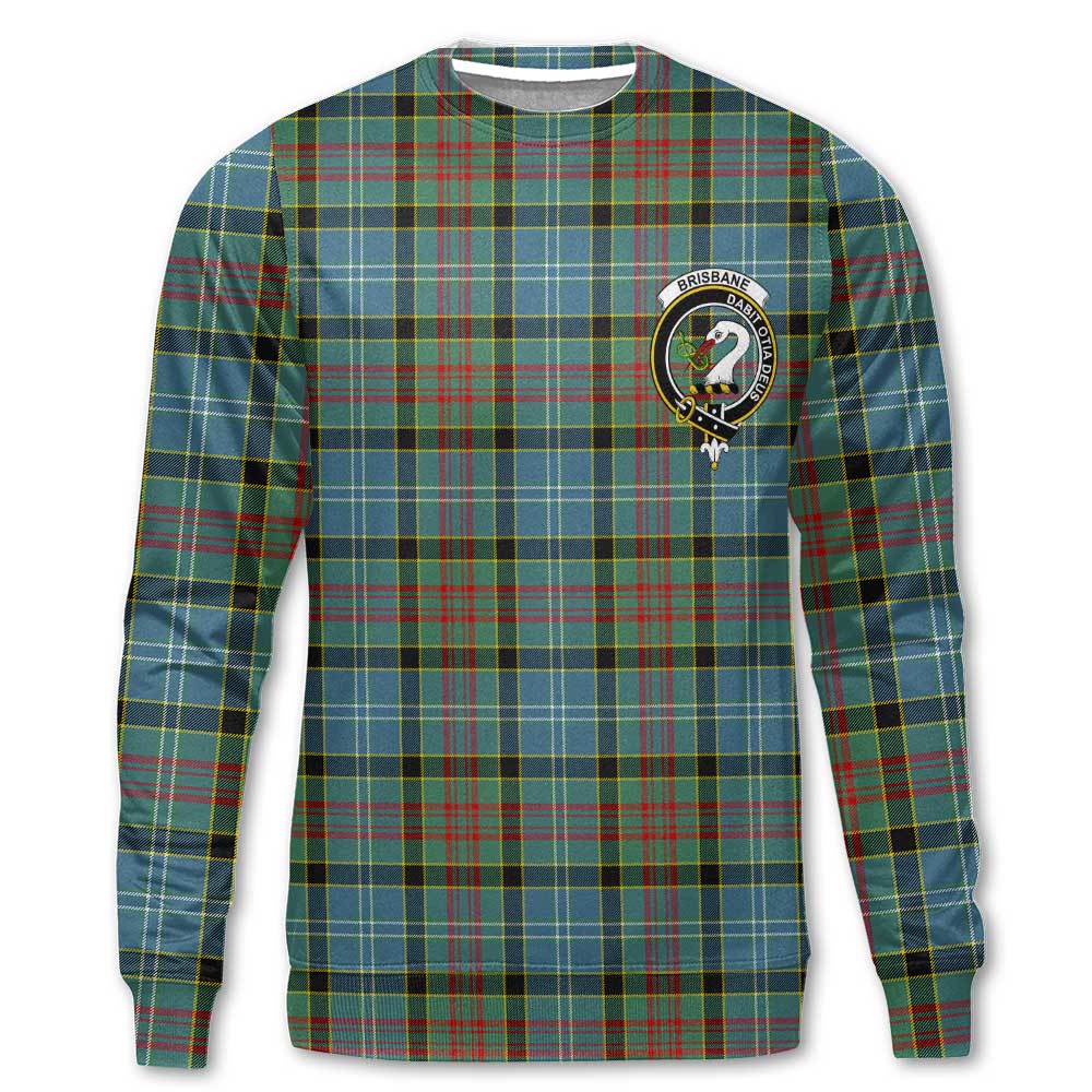 Clan Brisbane Tartan Women Sweatshirt Crest And Plaid Basic Style