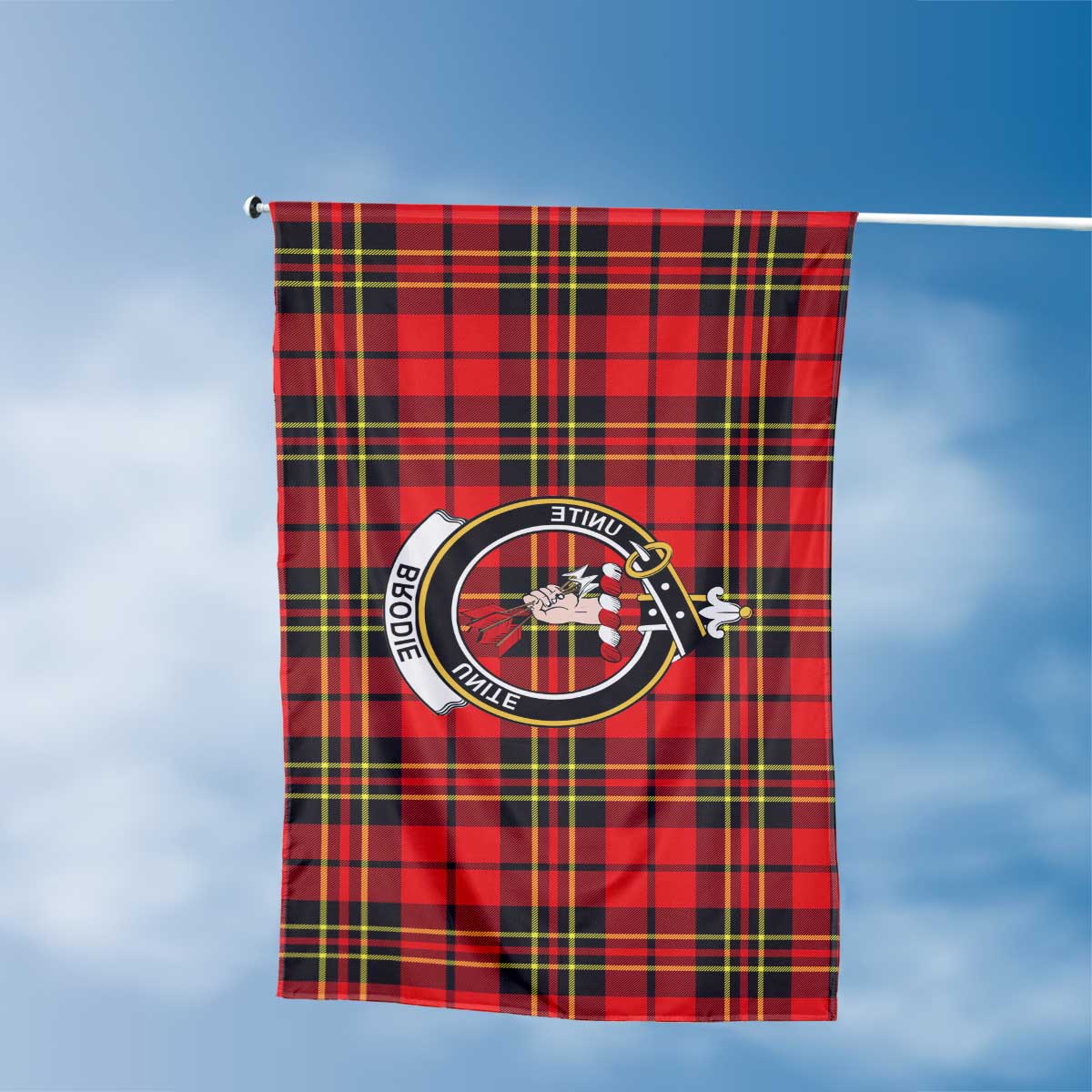 Clan Brodie Tartan Flag Crest And Plaid Basic Style