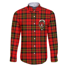 Clan Brodie Tartan Long Sleeve Button Shirt Crest And Plaid Basic Style