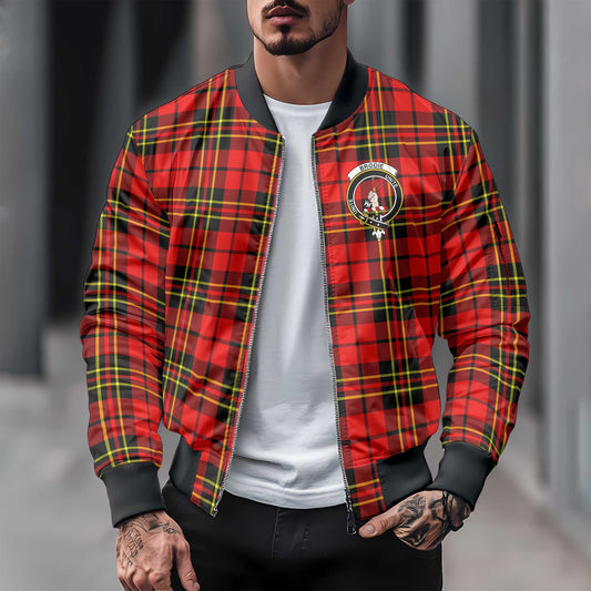 Clan Brodie Tartan Men Bomber Jacket Crest And Plaid Basic Style