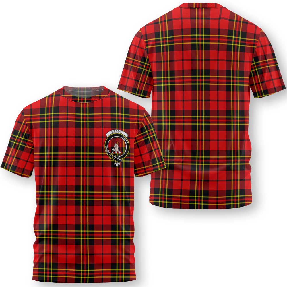 Clan Brodie Tartan Men T Shirt Crest And Plaid Basic Style