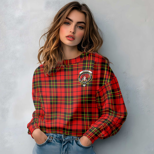 Clan Brodie Tartan Women Sweatshirt Crest And Plaid Basic Style