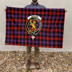 Clan Broun Tartan Flag Crest And Plaid Basic Style