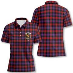 Clan Broun Tartan Women Polo Shirt Crest And Plaid Basic Style