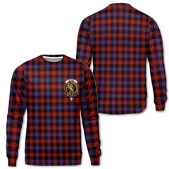 Clan Broun Tartan Women Sweatshirt Crest And Plaid Basic Style