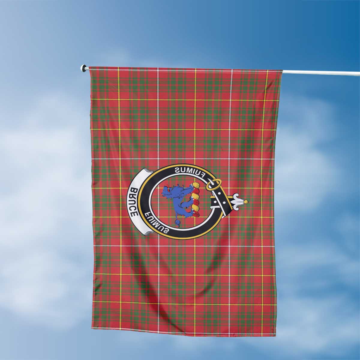 Clan Bruce Tartan Flag Crest And Plaid Basic Style