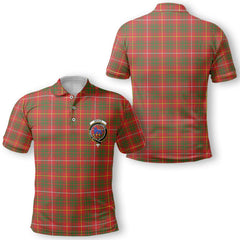 Clan Bruce Tartan Golf Men Polo Shirt Crest And Plaid Basic Style
