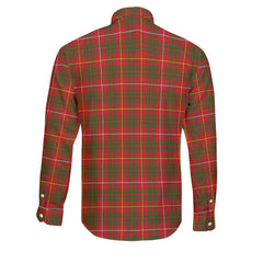 Clan Bruce Tartan Long Sleeve Button Shirt Crest And Plaid Basic Style