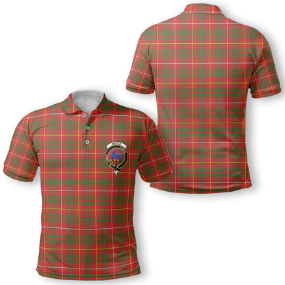 Clan Bruce Tartan Men Polo Shirt Crest And Plaid Basic Style