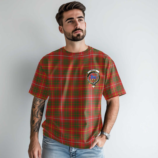 Clan Bruce Tartan Men T Shirt Crest And Plaid Basic Style