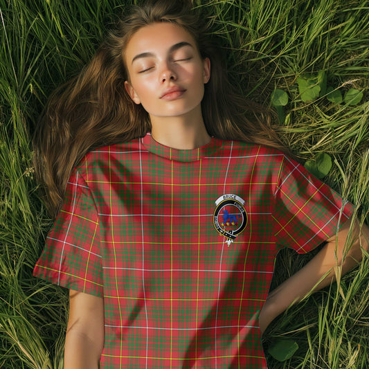 Clan Bruce Tartan Women T Shirt Crest And Plaid Basic Style