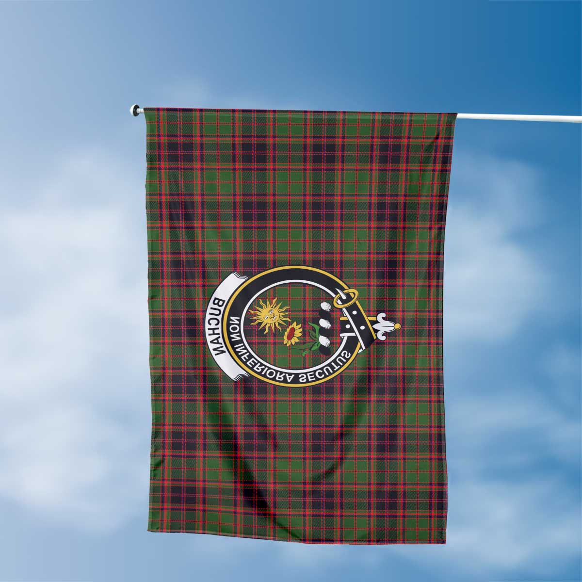 Clan Buchan Tartan Flag Crest And Plaid Basic Style